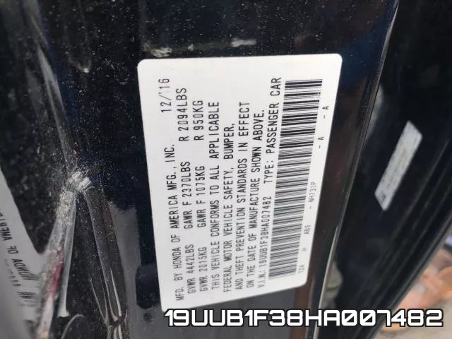 19UUB1F38HA007482 фото 2