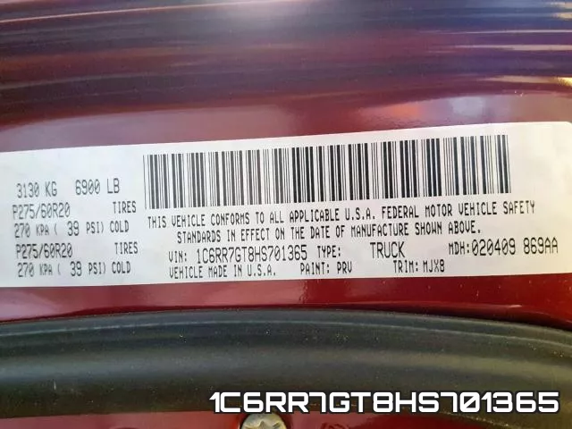 1C6RR7GT8HS701365 фото 2