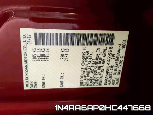 1N4AA6AP0HC447668 фото 2