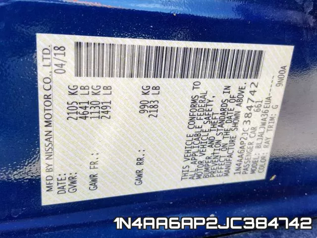 1N4AA6AP2JC384742 фото 2
