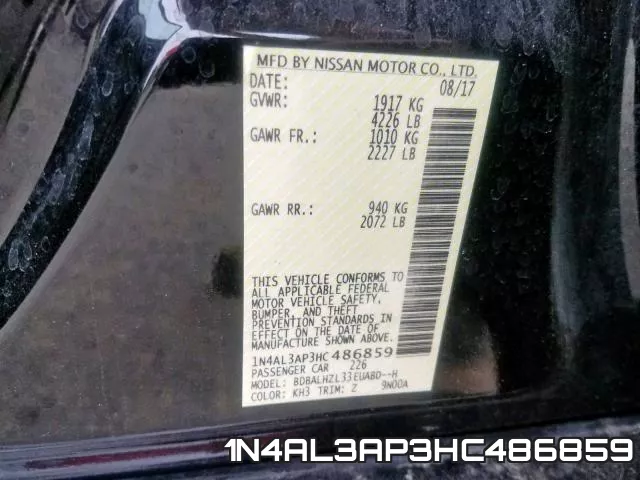 1N4AL3AP3HC486859 фото 2