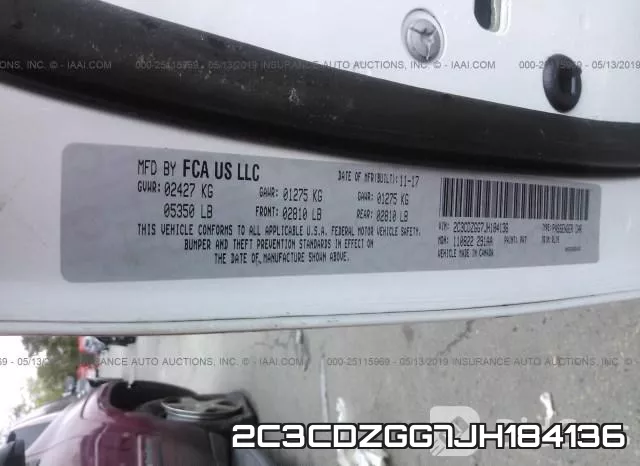 2C3CDZGG7JH184136 фото 10