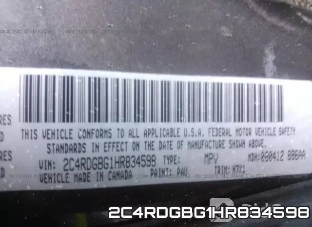 2C4RDGBG1HR834598 фото 10