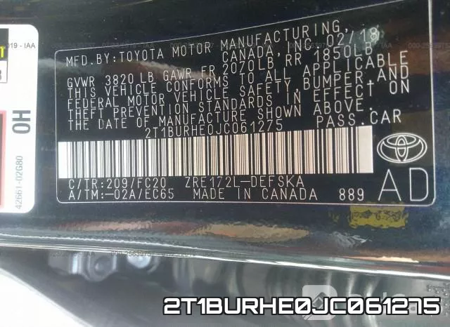 2T1BURHE0JC061275 фото 9