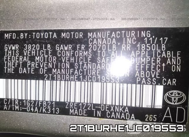 2T1BURHE1JC019553 фото 10