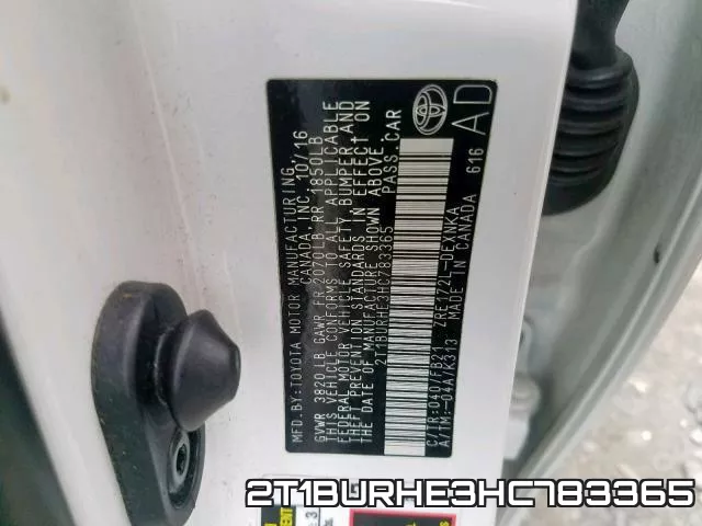 2T1BURHE3HC783365 фото 2