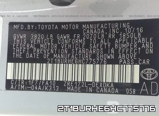 2T1BURHE6HC775776 фото 10