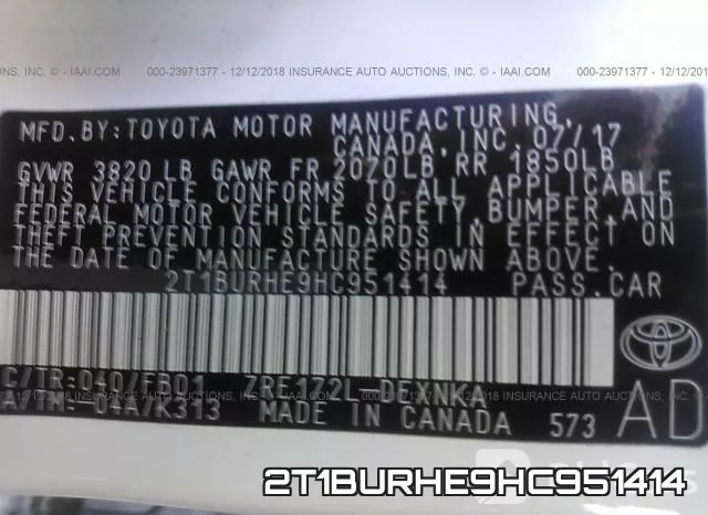 2T1BURHE9HC951414 фото 10