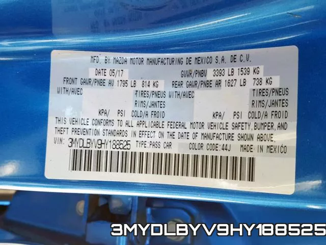 3MYDLBYV9HY188525 фото 2