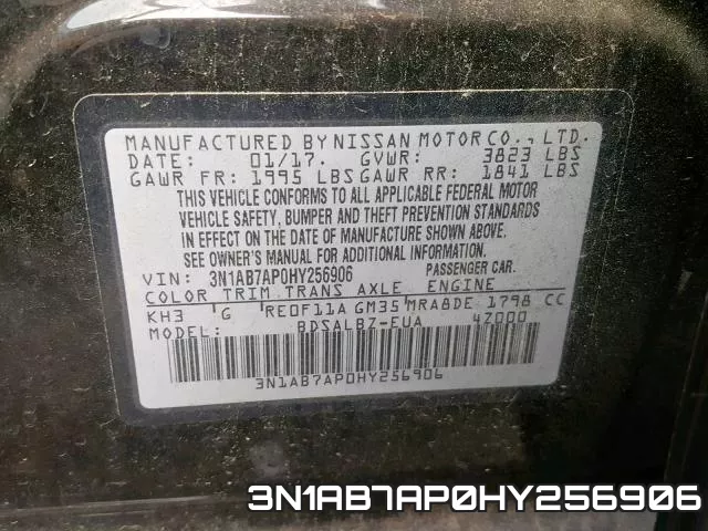 3N1AB7AP0HY256906 фото 2