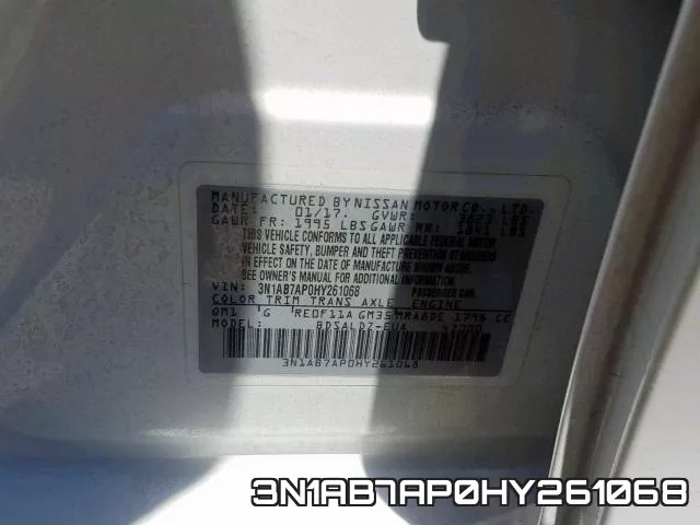 3N1AB7AP0HY261068 фото 2