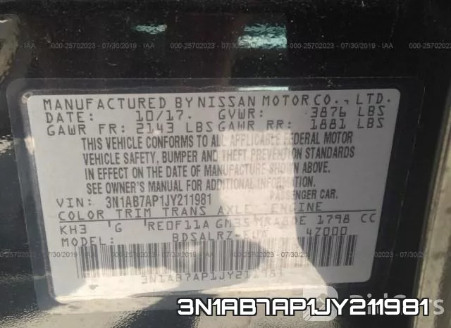 3N1AB7AP1JY211981 фото 10