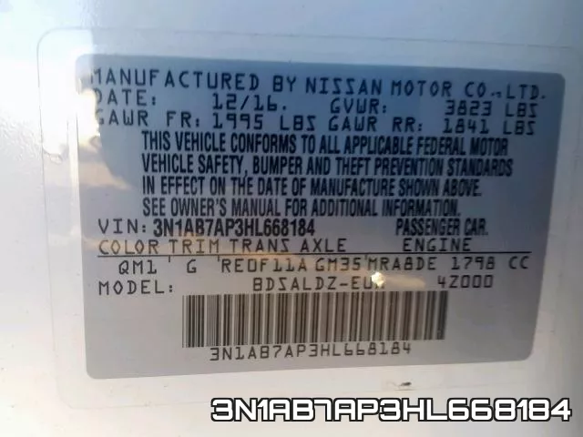 3N1AB7AP3HL668184 фото 2