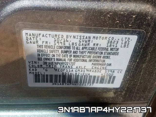 3N1AB7AP4HY221737 фото 2