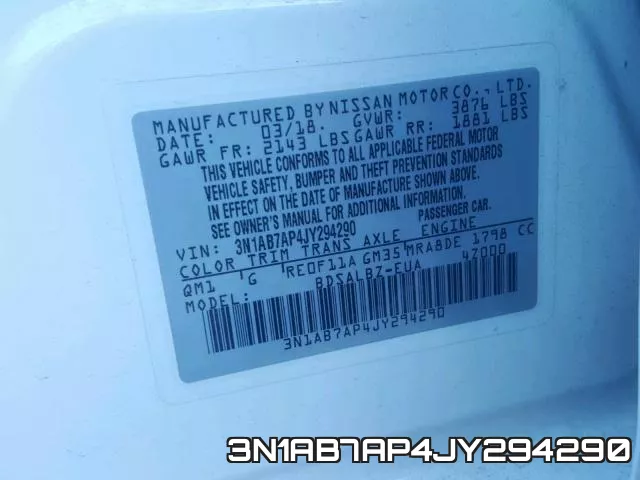 3N1AB7AP4JY294290 фото 2