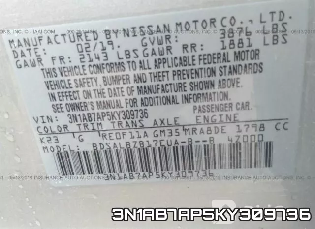 3N1AB7AP5KY309736 фото 10