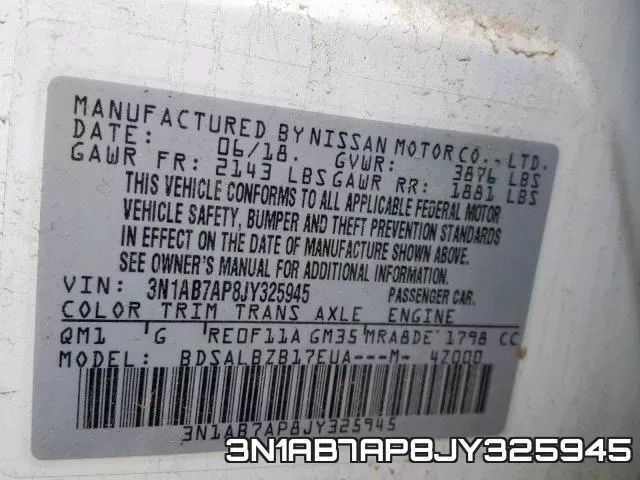 3N1AB7AP8JY325945 фото 2