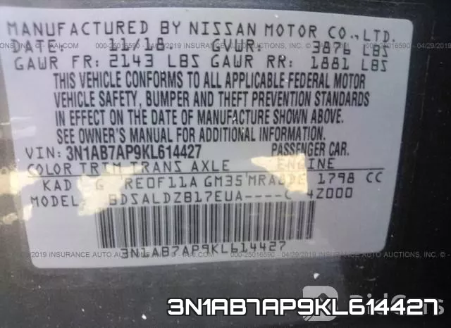 3N1AB7AP9KL614427 фото 10