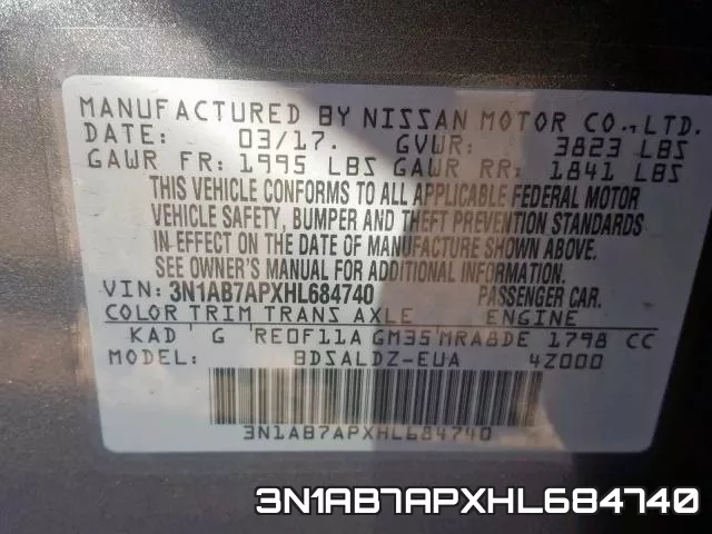 3N1AB7APXHL684740 фото 2
