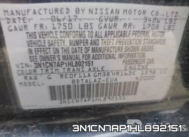 3N1CN7AP1HL892151 фото 10