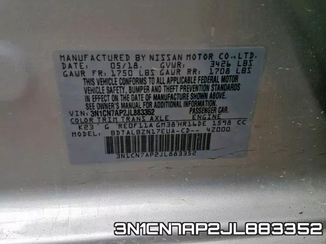 3N1CN7AP2JL883352 фото 2