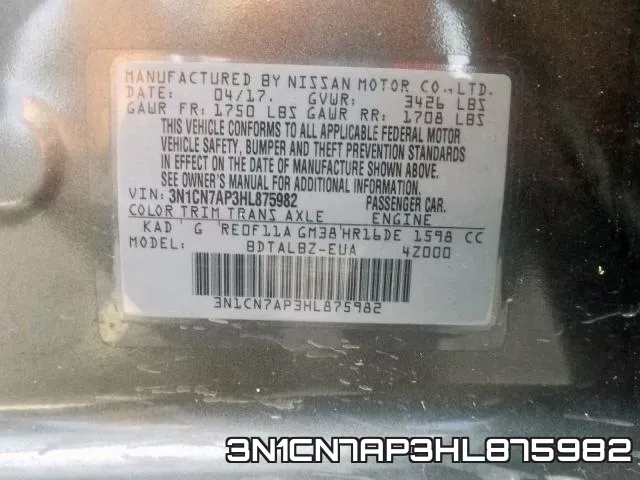 3N1CN7AP3HL875982 фото 2