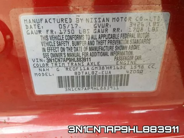 3N1CN7AP9HL883911 фото 2