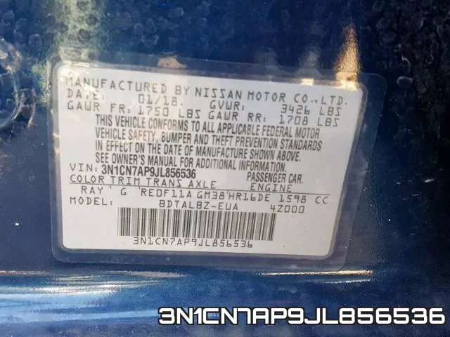 3N1CN7AP9JL856536 фото 2