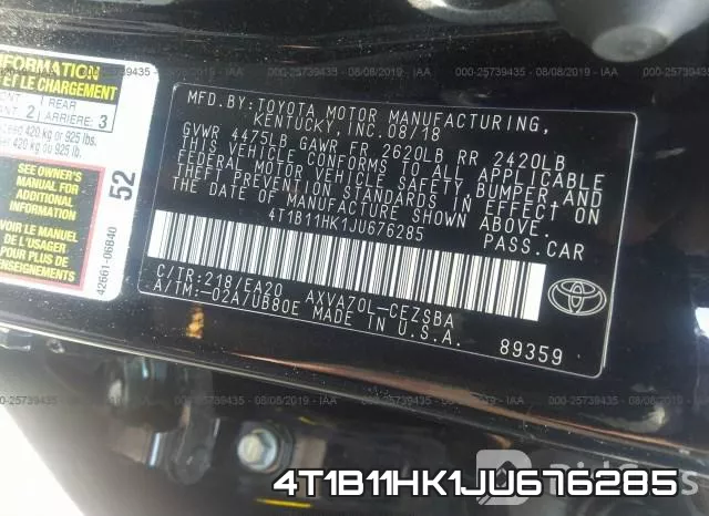 4T1B11HK1JU676285 фото 10