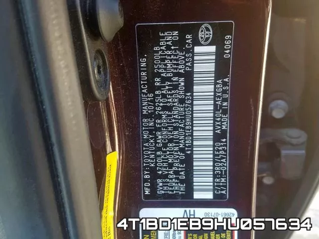 4T1BD1EB9HU057634 фото 2