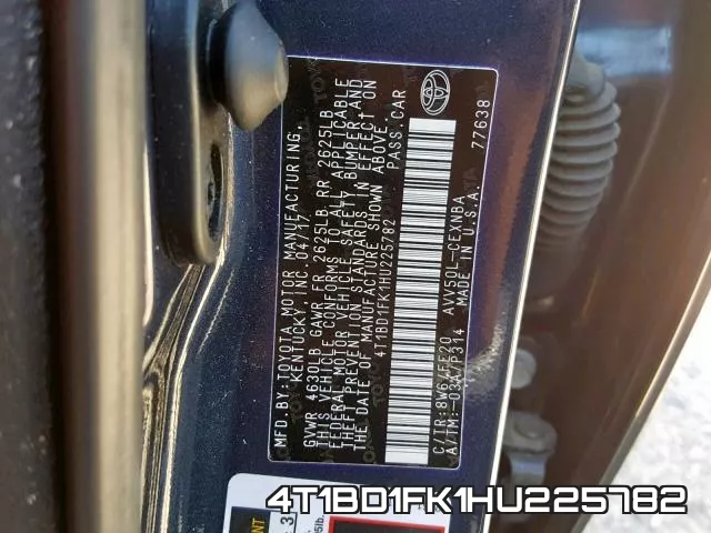 4T1BD1FK1HU225782 фото 2