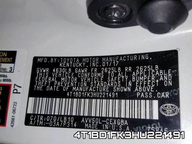 4T1BD1FK3HU221491 фото 2