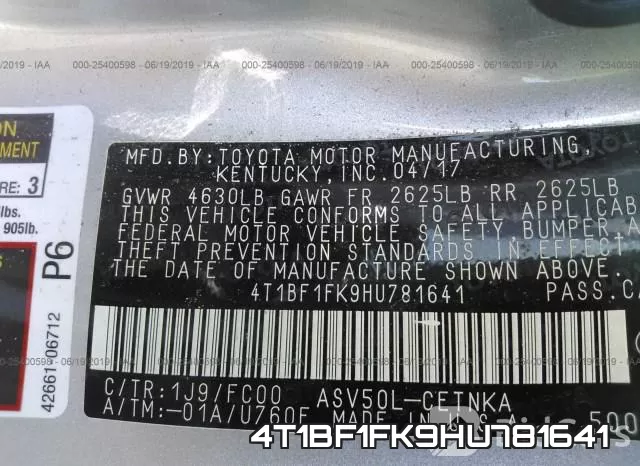 4T1BF1FK9HU781641 фото 10