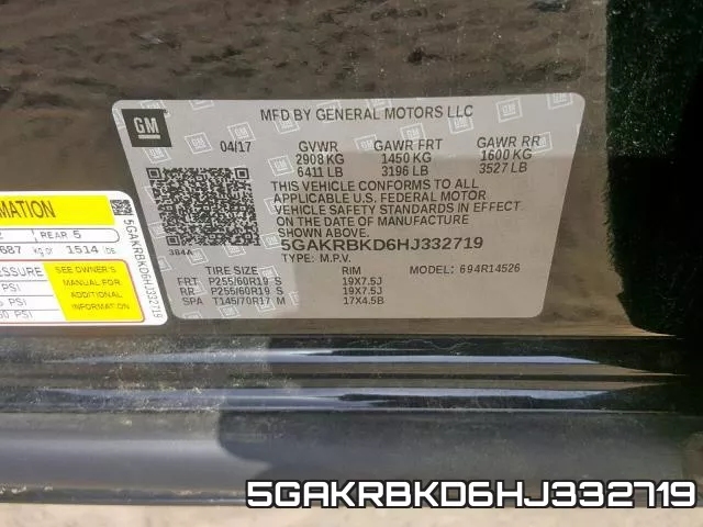 5GAKRBKD6HJ332719 фото 2