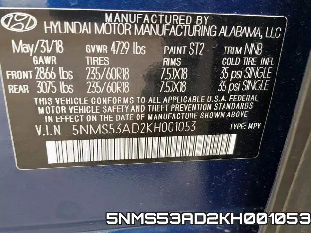 5NMS53AD2KH001053 фото 2