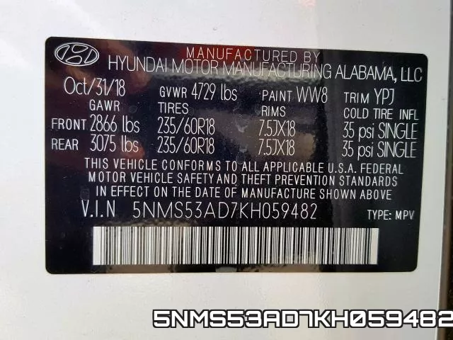 5NMS53AD7KH059482 фото 2