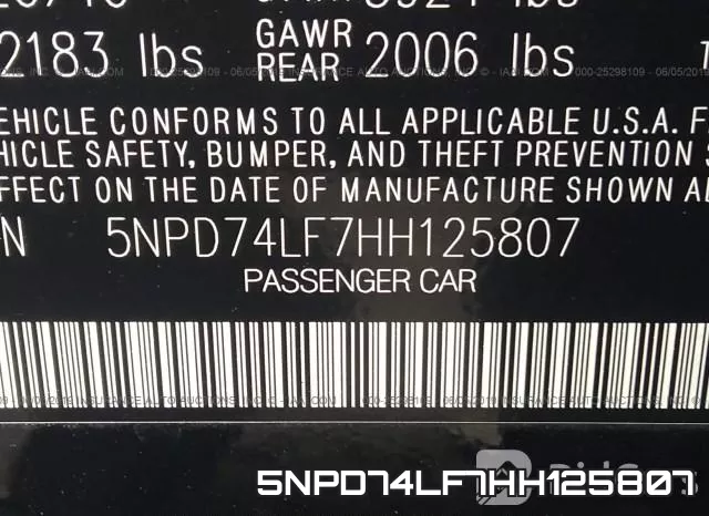 5NPD74LF7HH125807 фото 10