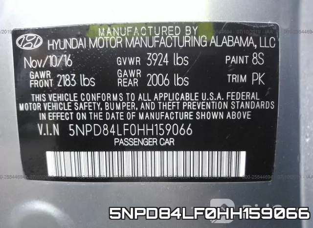 5NPD84LF0HH159066 фото 10