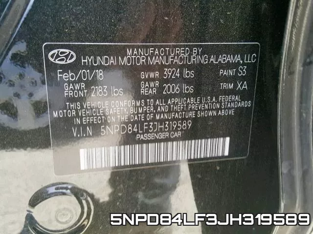 5NPD84LF3JH319589 фото 2