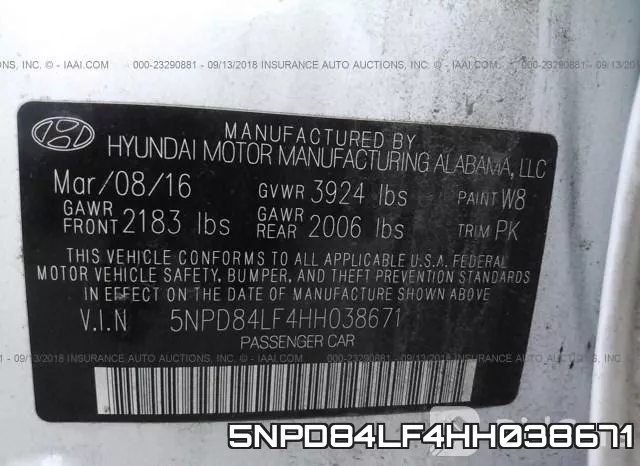 5NPD84LF4HH038671 фото 10