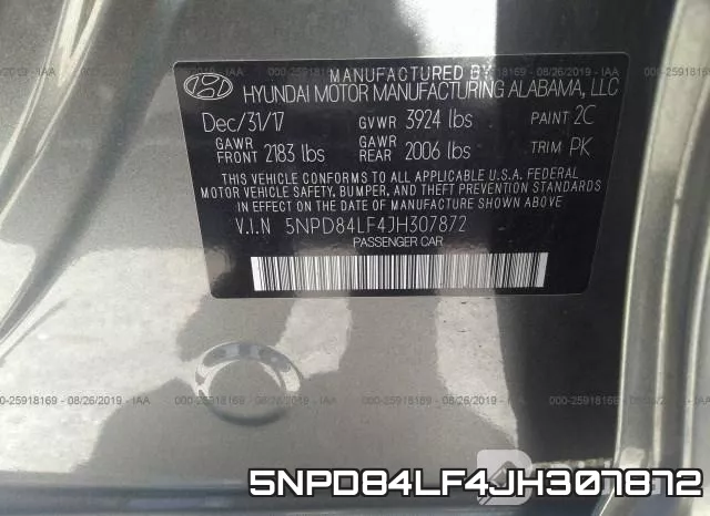 5NPD84LF4JH307872 фото 10
