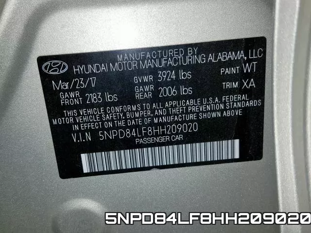 5NPD84LF8HH209020 фото 2