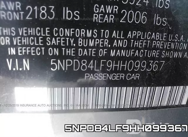 5NPD84LF9HH099367 фото 10