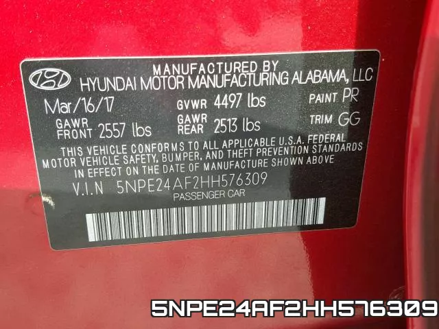 5NPE24AF2HH576309 фото 2