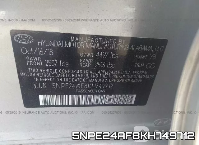 5NPE24AF8KH749712 фото 10
