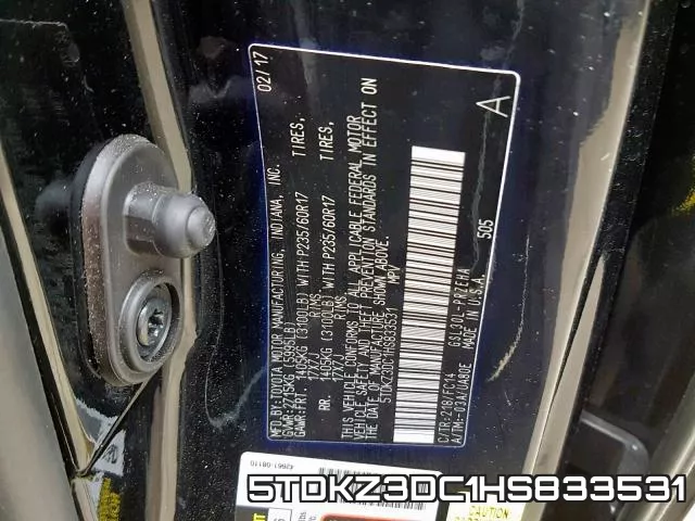 5TDKZ3DC1HS833531 фото 2