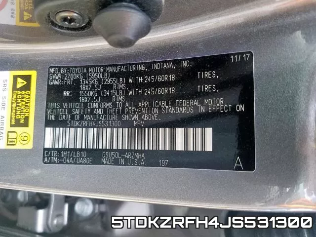 5TDKZRFH4JS531300 фото 2