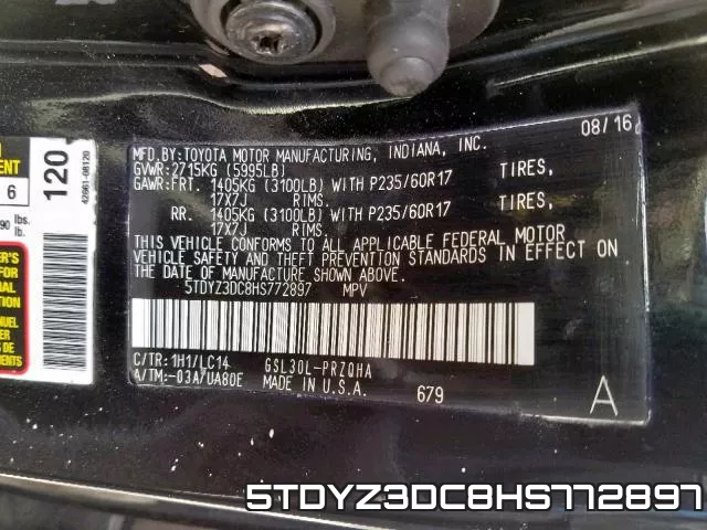 5TDYZ3DC8HS772897 фото 2