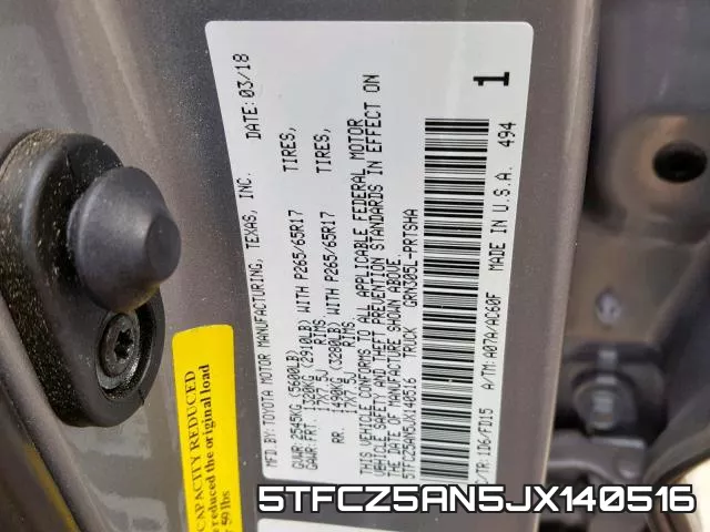 5TFCZ5AN5JX140516 фото 2