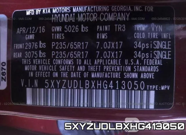 5XYZUDLBXHG413050 фото 10